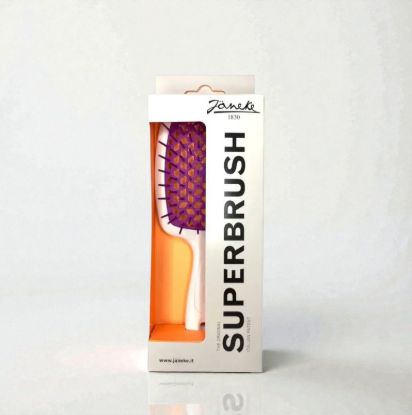  Зображення Janeke Superbrush the original гребінець продувна, щітка для волосся білого кольору з фуксією 
